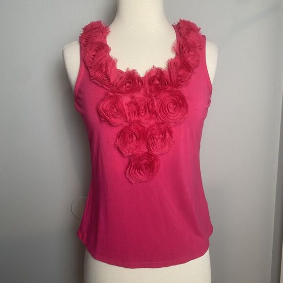 RED by Valentino Rosette Floral Ruffle Tank Top - Size S - Picture 1 of 8